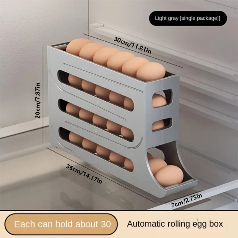 Distributeur d'Œufs Automatique pour Réfrigérateur — 4 Étages, 30 Œufs