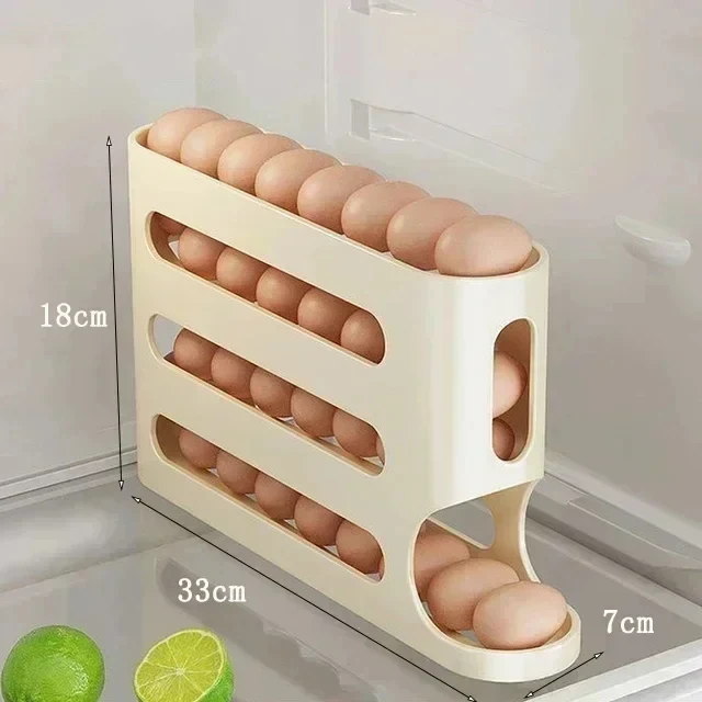 Distributeur d'Œufs Automatique pour Réfrigérateur — 4 Étages, 30 Œufs