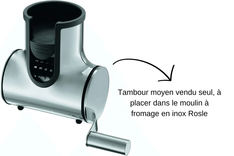 Tambour moyen pour moulin à fromage Rösle en acier inoxydable