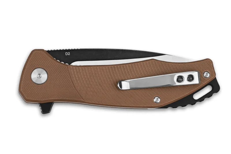 Couteau pliant QSP Raven 122A manche en G10 marron 11,4cm