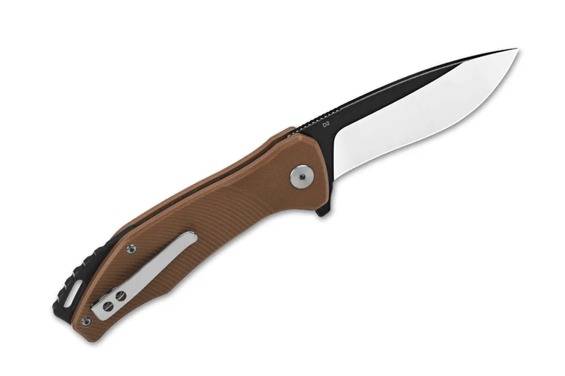 Couteau pliant QSP Raven 122A manche en G10 marron 11,4cm