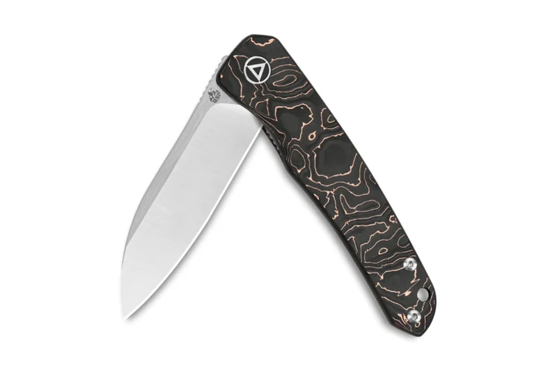 Couteau pliant QSP Otter 140B1 manche en carbone/cuivre noir et bronze 9,6cm