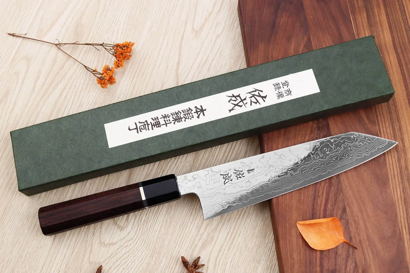 Couteau de chef kiritsuke 21cm japonais artisanal Sukenari SG2 damas