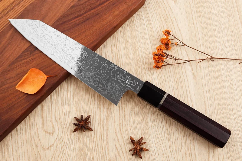 Couteau de chef kiritsuke 21cm japonais artisanal Sukenari SG2 damas