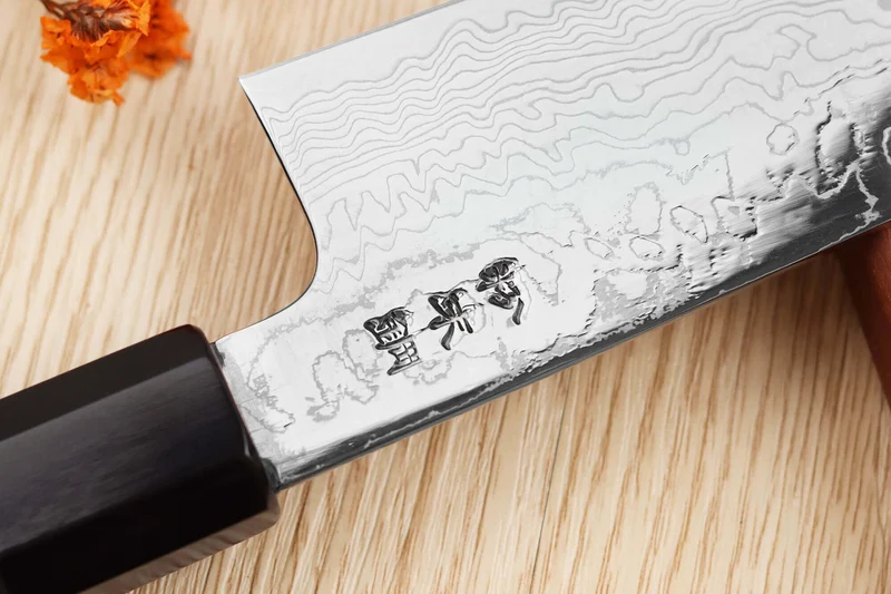 Couteau de chef kiritsuke 21cm japonais artisanal Sukenari SG2 damas