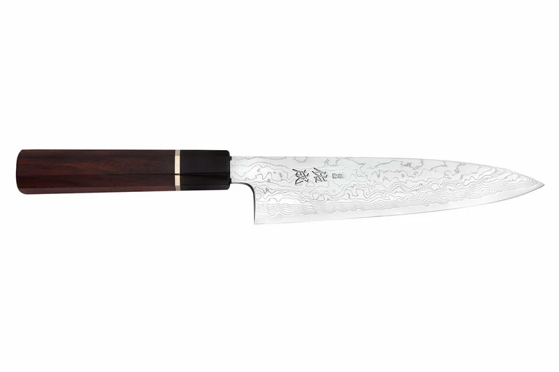 Couteau de chef 21cm japonais artisanal Sukenari SG2 damas