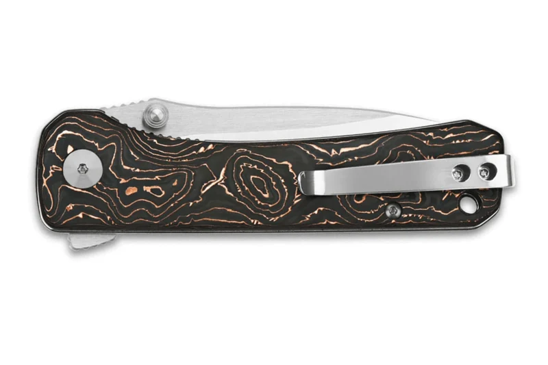 Couteau pliant QSP Hawk 131T manche en carbone incrusté de cuivre 10,5cm noir/bronze