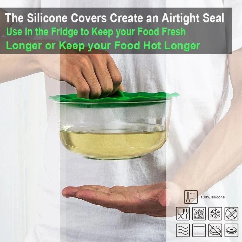5 Housses Alimentaires en Silicone Réutilisables