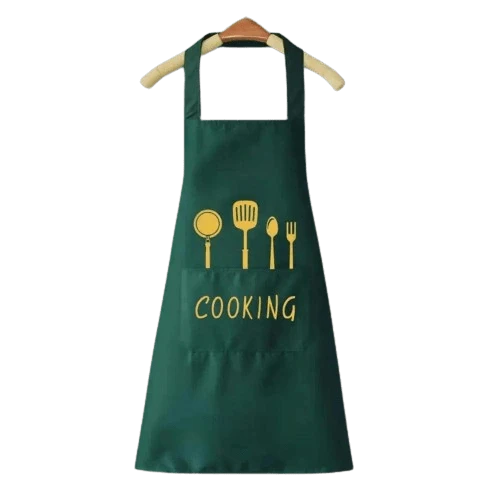 Tablier de Cuisine Classique "Cooking" en PVC Imperméable - Couleur Verte