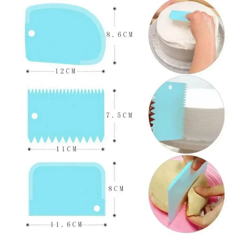 Lot de 3 grattoirs à crème pour gâteaux DIY