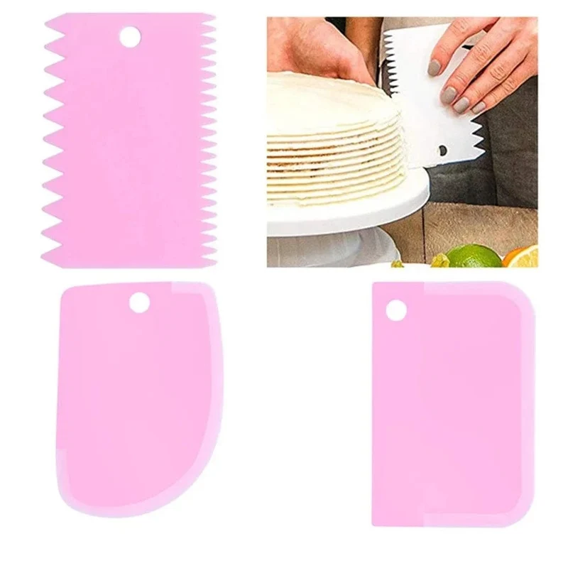 Lot de 3 grattoirs à crème pour gâteaux DIY