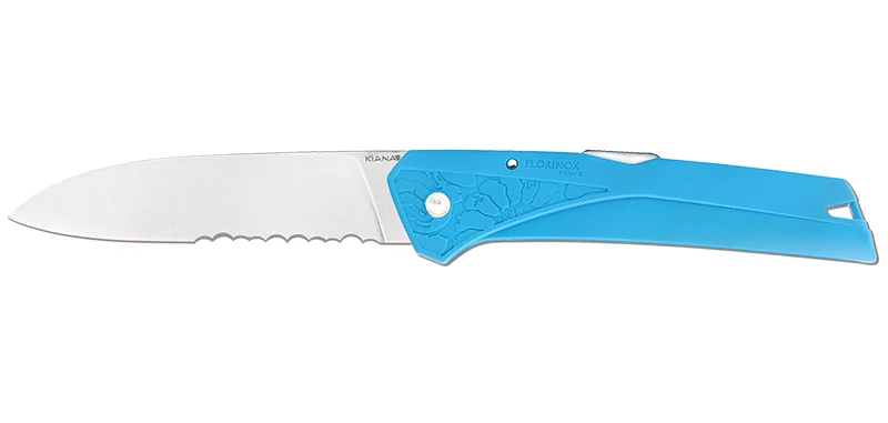 Couteau Kiana bleu Lame crantée Florinox