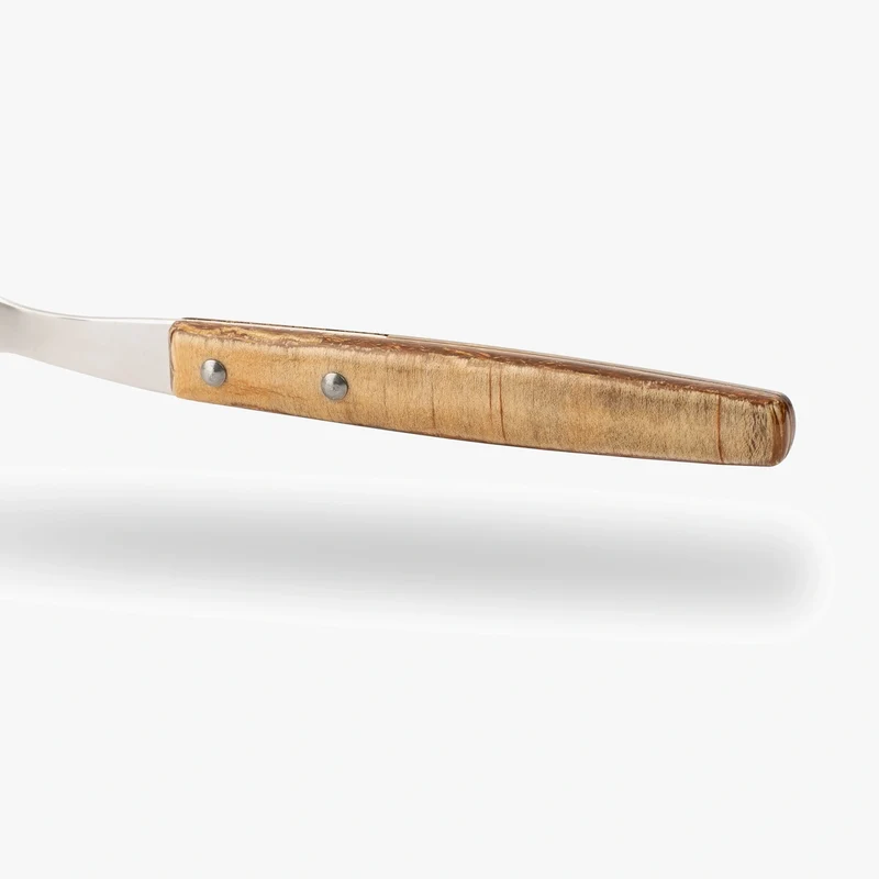 Juego de 6 pzas. Cuchillo Chuletero y 6 pzas Tenedor Madera de Chopo Comprimida