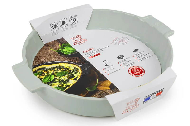 Tourtière Peugeot Appolia en céramique vert sauge diamètre 28cm