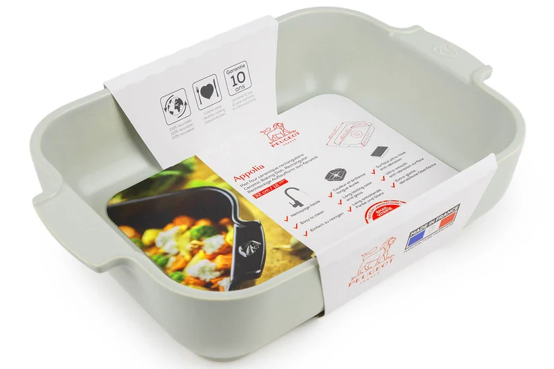 Plat four rectangle Peugeot Appolia en céramique vert sauge