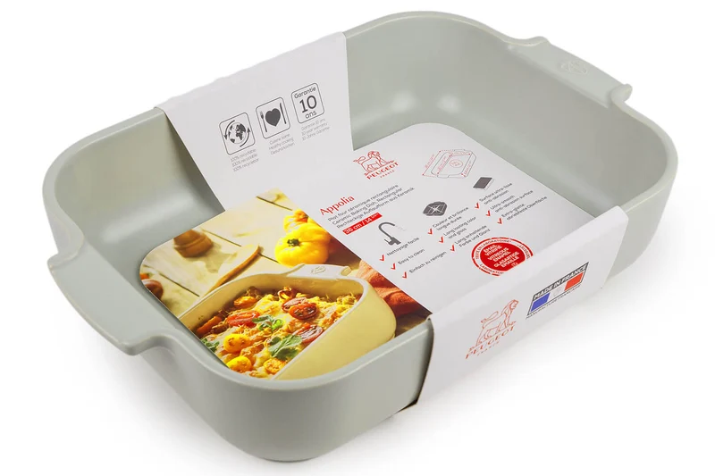 Plat four rectangle Peugeot Appolia en céramique vert sauge