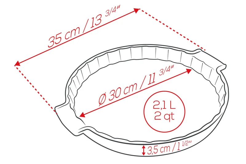Plat à tarte Peugeot Appolia en céramique vert sauge diamètre 30cm
