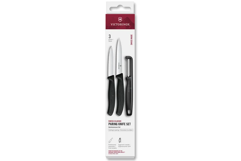 Set 2 couteaux + 1 éplucheur Victorinox SwissClassic noir