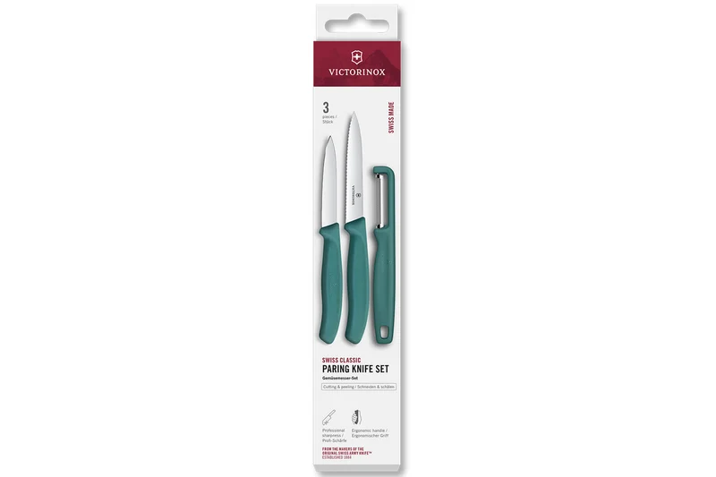 Set 2 couteaux + 1 éplucheur Victorinox SwissClassic vert
