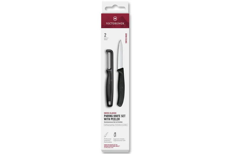 Set 1 couteau + 1 éplucheur Victorinox SwissClassic noir