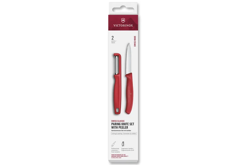 Set 1 couteau + 1 éplucheur Victorinox SwissClassic rouge