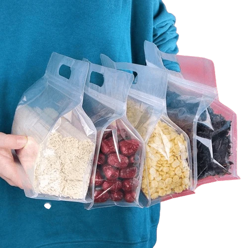 Lot de 50 sacs de conservation avec poignée pour aliments et ingrédients