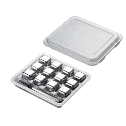 12 Glaçons Réutilisables inox en forme de Dés à jouer