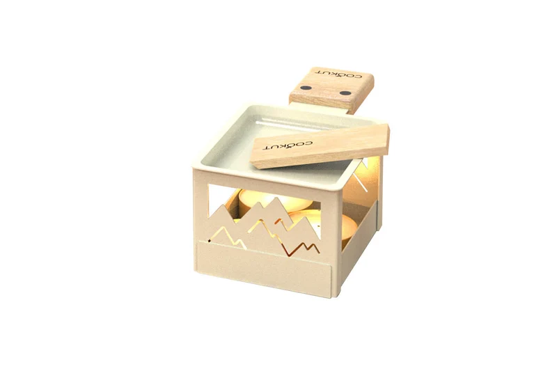 Service raclette à la bougie Cookut Yeti pliable avec poêlon et spatule