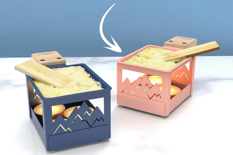 Service raclette à la bougie Cookut Yeti pliable avec poêlon et spatule