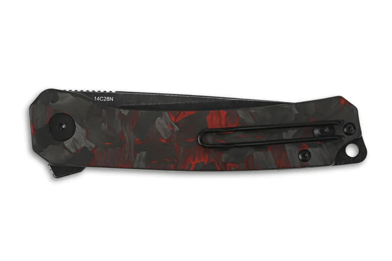 Couteau pliant QSP Osprey 139F2 manche en carbone et G10 noir et rouge 10,8cm