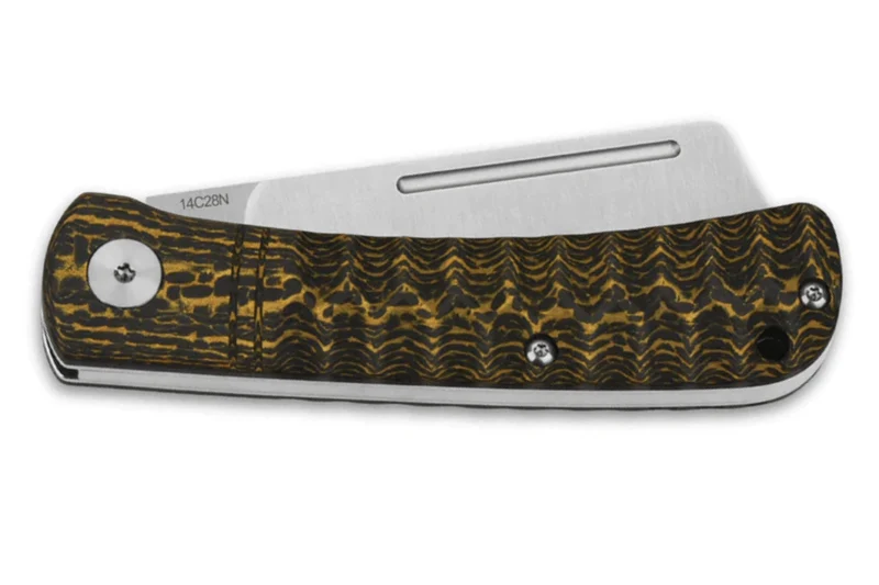 Couteau pliant QSP Hedgehog 142C manche en fibre de carbone noir et or 9,5cm