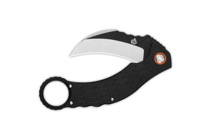 Couteau pliant QSP Eagle 120B karambit manche en G10 noir 13,6cm