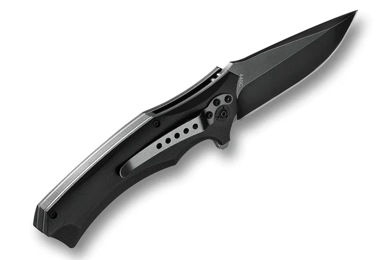 Couteau pliant QSP Sthenia 101A manche en G10 noir 13cm
