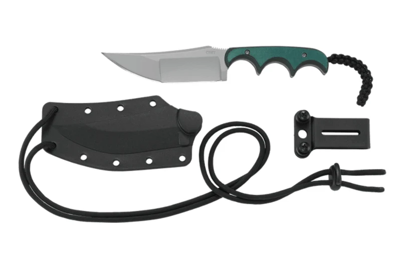 Couteau de cou CRKT Minimalist 2394 lame katana 9cm manche micarta + étui