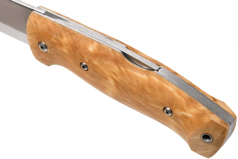 Couteau pliant Helle Bleja H625 manche en bois de bouleau 11,7cm + gaine en cuir