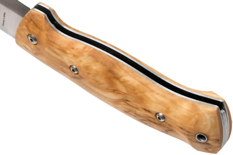 Couteau pliant Helle Bleja H625 manche en bois de bouleau 11,7cm + gaine en cuir