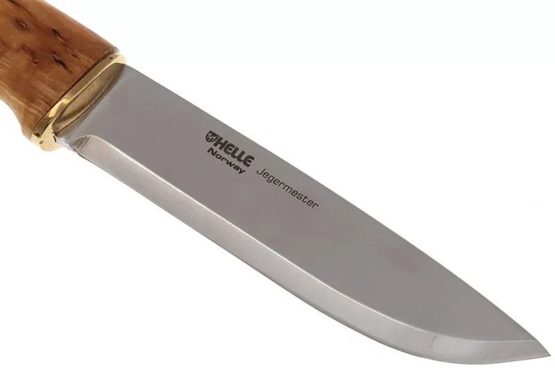 Couteau Helle Jegermester H042 lame en inox 13,5cm manche en bouleau + étui en cuir