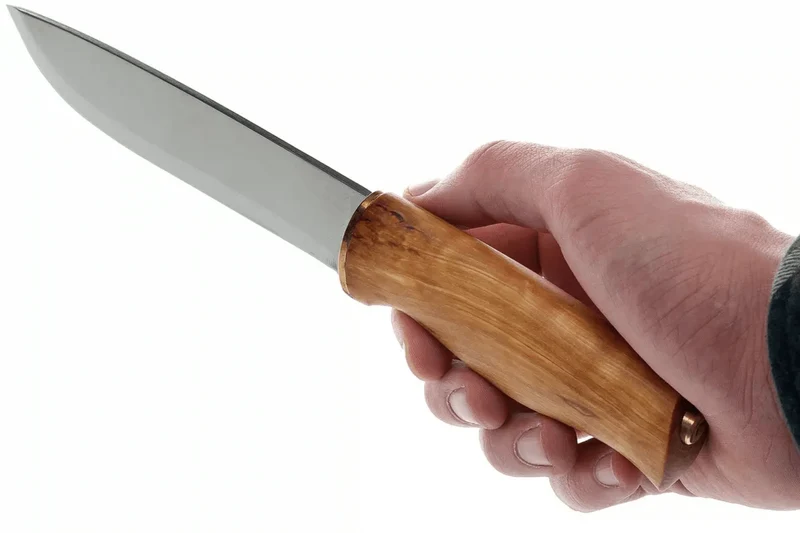 Couteau Helle Jegermester H042 lame en inox 13,5cm manche en bouleau + étui en cuir