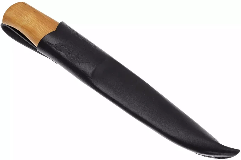 Couteau Helle Jegermester H042 lame en inox 13,5cm manche en bouleau + étui en cuir