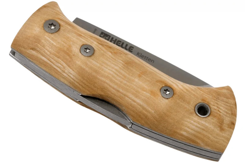 Couteau pliant Helle Kletten H662 manche en bois de bouleau frisé 8cm
