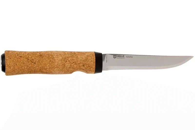 Couteau Helle Hellefisk H120 lame en inox 12,3cm manche en liège + étui en cuir