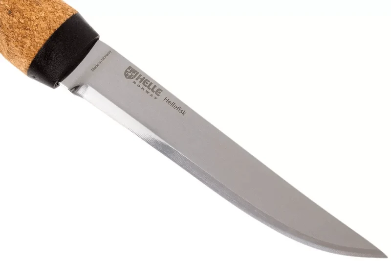 Couteau Helle Hellefisk H120 lame en inox 12,3cm manche en liège + étui en cuir