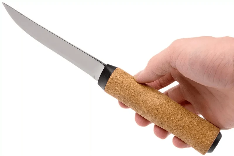 Couteau Helle Hellefisk H120 lame en inox 12,3cm manche en liège + étui en cuir