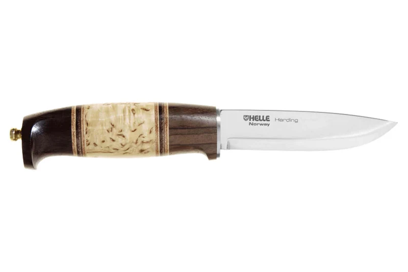 Couteau Helle Harding H099 lame 10cm manche en bouleau et en chêne avec cuir + étui en cuir