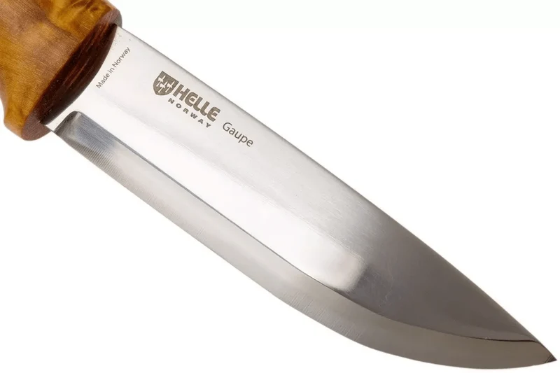 Couteau Helle Gaupe H310 lame en acier inox 10,7cm manche en bois de bouleau + étui en cuir