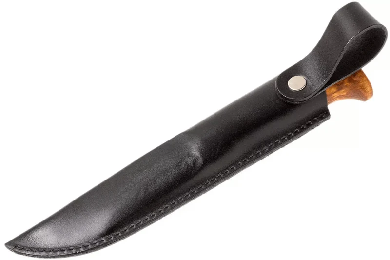 Couteau Helle Gaupe H310 lame en acier inox 10,7cm manche en bois de bouleau + étui en cuir