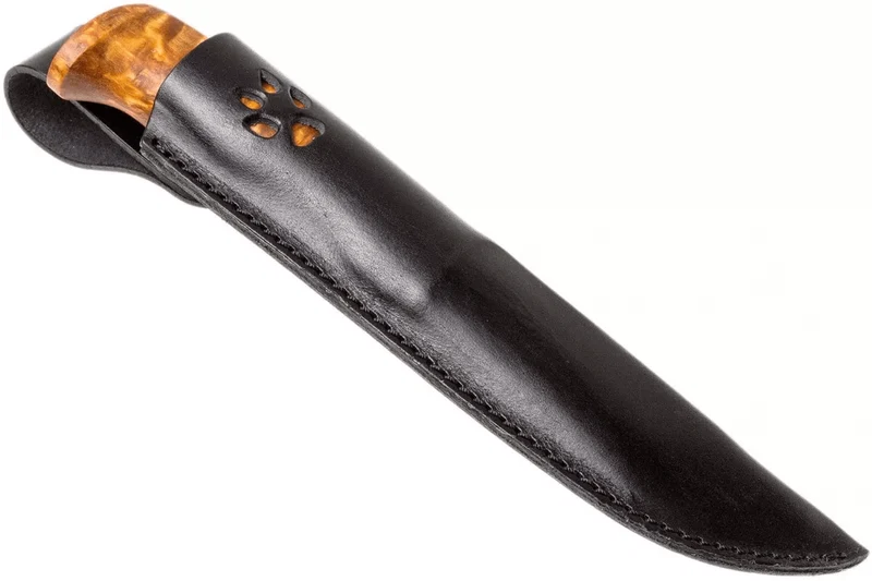 Couteau Helle Gaupe H310 lame en acier inox 10,7cm manche en bois de bouleau + étui en cuir