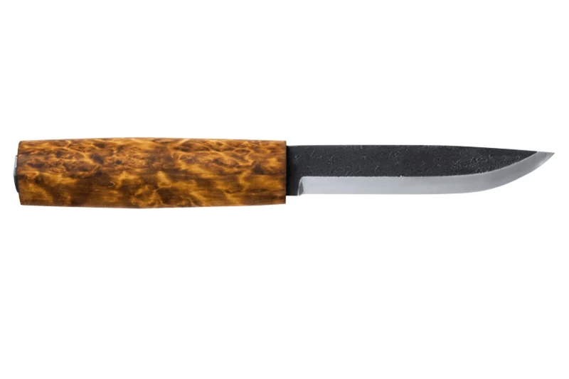 Couteau Helle Viking H096 lame en acier carbone 11cm manche en bois de bouleau + étui en cuir