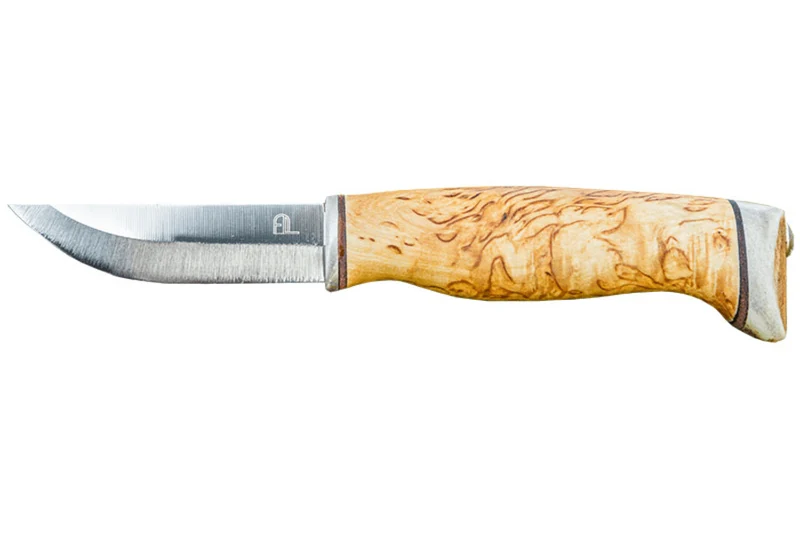 Couteau Arctic Legend Handicraft AL989 artisanal lame 7,7cm manche en bouleau + étui en cuir