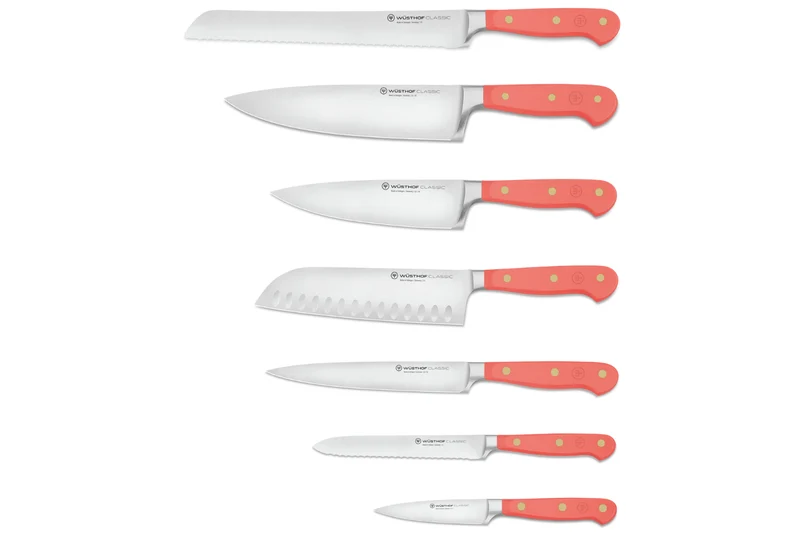 Bloc de 7 couteaux Wusthof Classic Colour Coral Peach forgés
